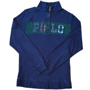 VTG Polo Ralph Lauren 1/4 Zip Blue Pullover Shirt, Boys' XL or Women Small